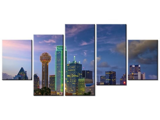 Obraz Dallas City, 5 elementów, 150x70 cm Oobrazy