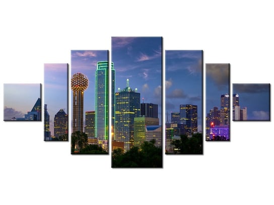 Obraz Dallas City, 7 elementów, 200x100 cm Oobrazy