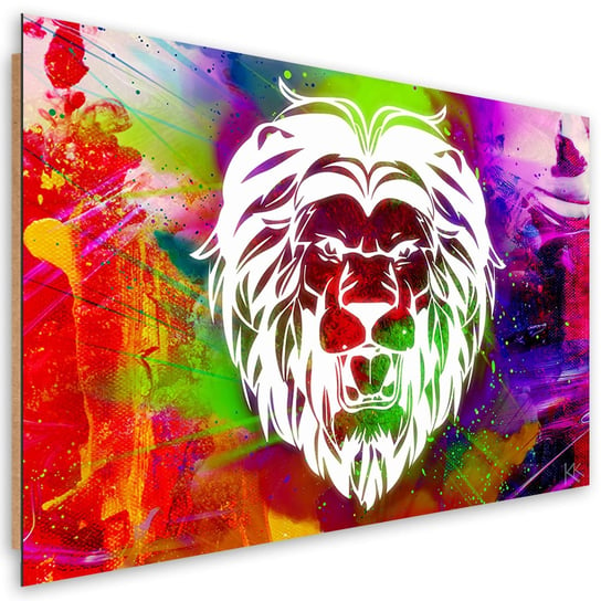Obraz Deco Panel, Kolorowy lew abstrakcja (Rozmiar 120x80) Inna marka
