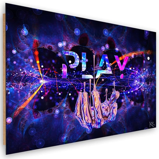 Obraz Deco Panel, Neon z napisem Play (Rozmiar 90x60) Inna marka