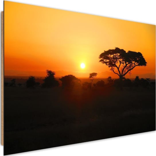 Obraz dekoracyjny FEEBY, Afryka Drzewo Zachód Słońca 90x60 Feeby