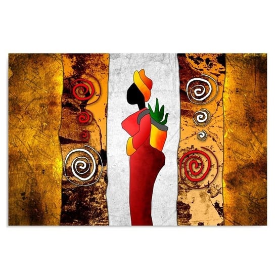 Obraz dekoracyjny FEEBY, Afrykańska Kobieta Brązowy 100x70 Feeby