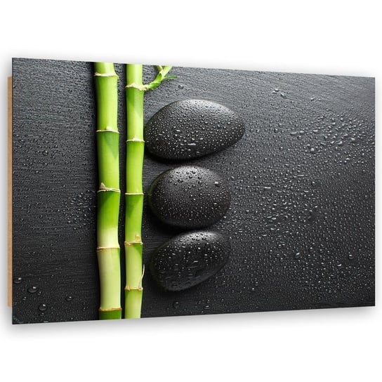 Obraz dekoracyjny FEEBY, Bambus Zen Kamienie Czarny 90x60 Feeby