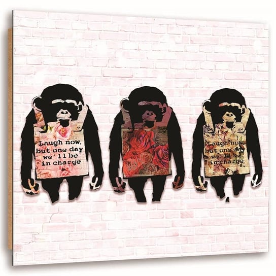 Obraz dekoracyjny FEEBY, Banksy Małpy Kolorowy 40x40 Feeby