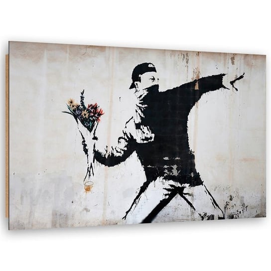 Obraz dekoracyjny FEEBY, Banksy Mural Street Art 90x60 Feeby