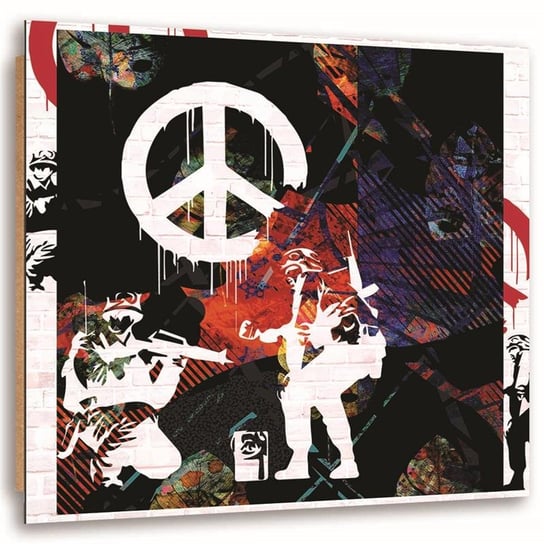 Obraz dekoracyjny FEEBY, Banksy Street art Peace 80x80 Feeby