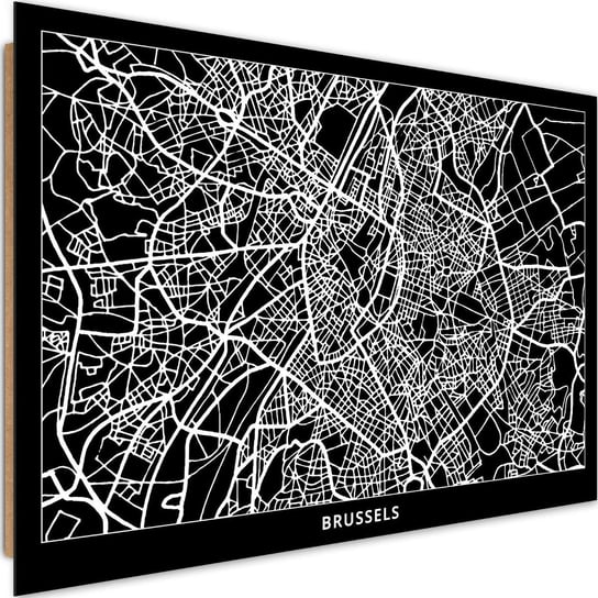 Obraz dekoracyjny FEEBY, Bruksela Plan Miasta 120x80 Feeby