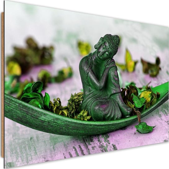 Obraz dekoracyjny FEEBY, Buddha AZJA INDIE RELIGIA zielony 120x80 Feeby