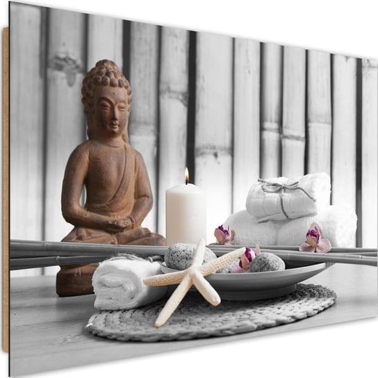 Obraz dekoracyjny FEEBY, Buddha Brązowy Zen Spa 90x60 Feeby