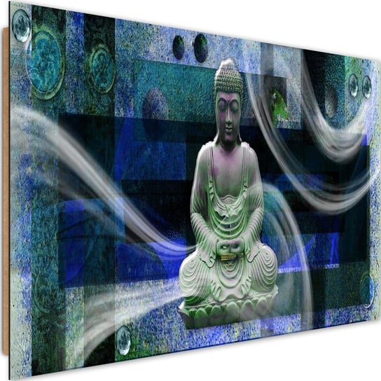 Obraz dekoracyjny FEEBY, Buddha Feng Shui Niebieski 120x80 Feeby