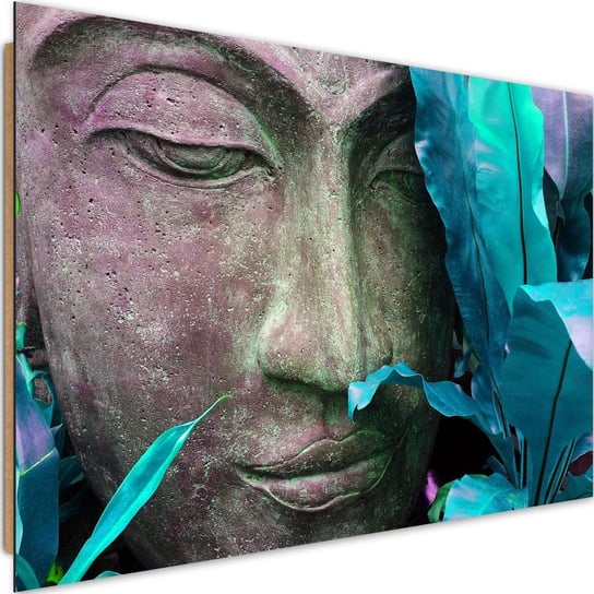 Obraz dekoracyjny FEEBY, Buddha i turkusowy Liść 60x40 Feeby