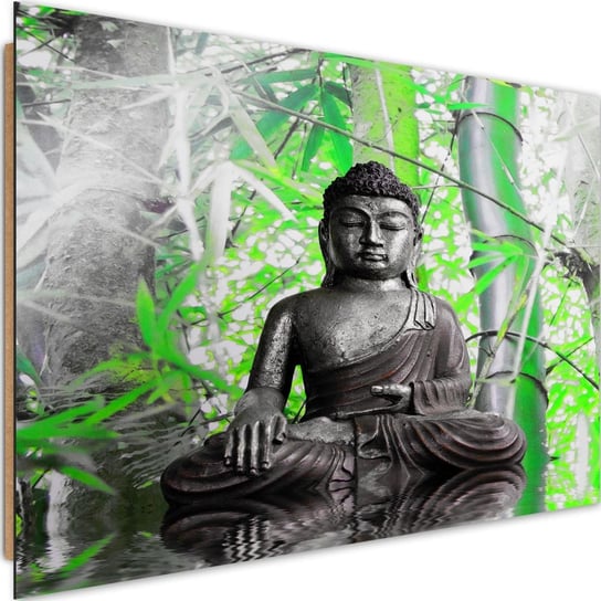 Obraz dekoracyjny FEEBY, Buddha i zielone liście 90x60 Feeby