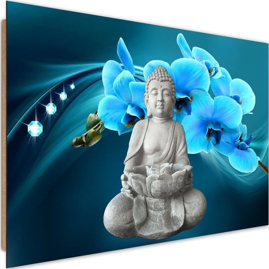 Obraz dekoracyjny FEEBY, Buddha Niebieski Storczyk 60x40 Feeby