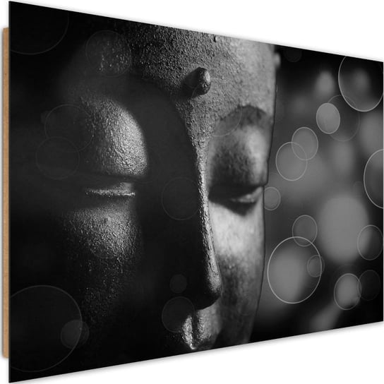 Obraz dekoracyjny FEEBY, Buddha Zen czarno biały 90x60 Feeby