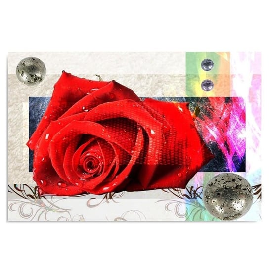 Obraz dekoracyjny FEEBY, Czerwona Róża Abstrakcja 80x60 Feeby