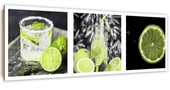 Obraz dekoracyjny FEEBY, Drink Limonka zestaw 120x40 Feeby