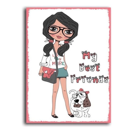 Obraz dekoracyjny FEEBY, Dziewczynka Best Friends 60x80 Feeby