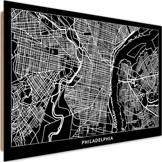 Obraz dekoracyjny FEEBY, Filadelfia Plan Miasta 120x80 Feeby