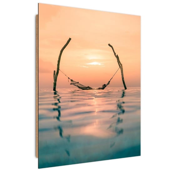 Obraz dekoracyjny FEEBY, Hamak Morze Słońce Widok 80x120 Feeby