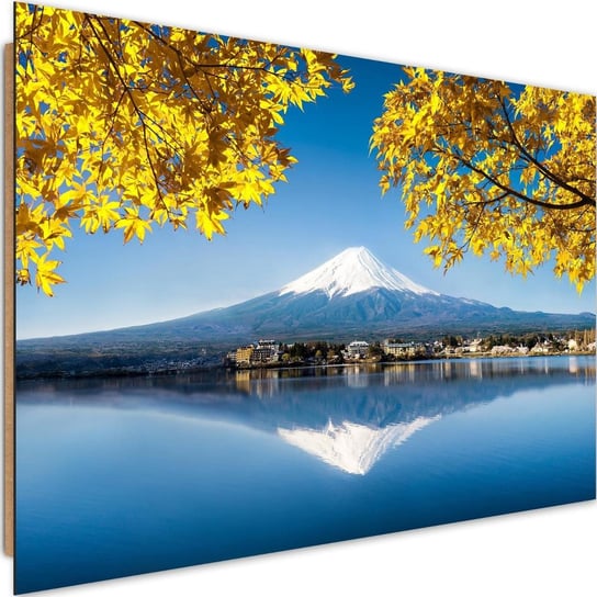 Obraz dekoracyjny FEEBY, JAPONIA Góra FUJI żółte liście 120x80 Feeby