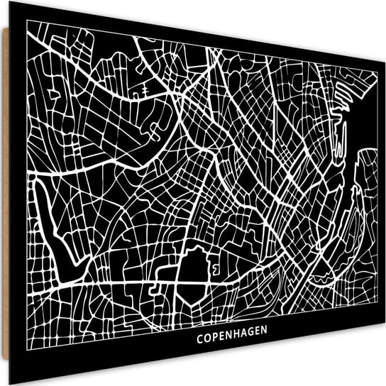 Obraz dekoracyjny FEEBY, Kopenhaga Plan Miasta 120x80 Feeby