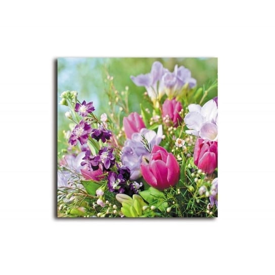 Obraz dekoracyjny FEEBY, Kwiaty Bukiet Kolorowy 80x80 Feeby