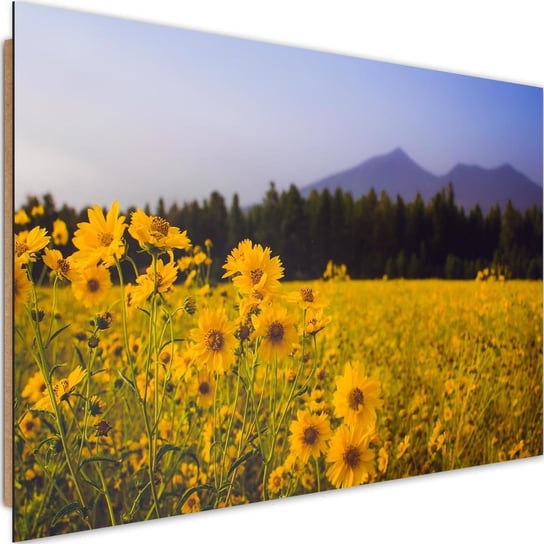 Obraz dekoracyjny FEEBY, Kwiaty Polne Żółty Góry 90x60 Feeby