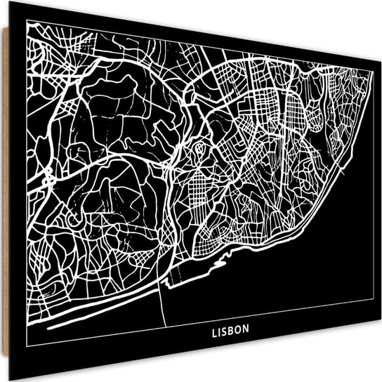 Obraz dekoracyjny FEEBY, Lizbona Plan Miasta 90x60 Feeby