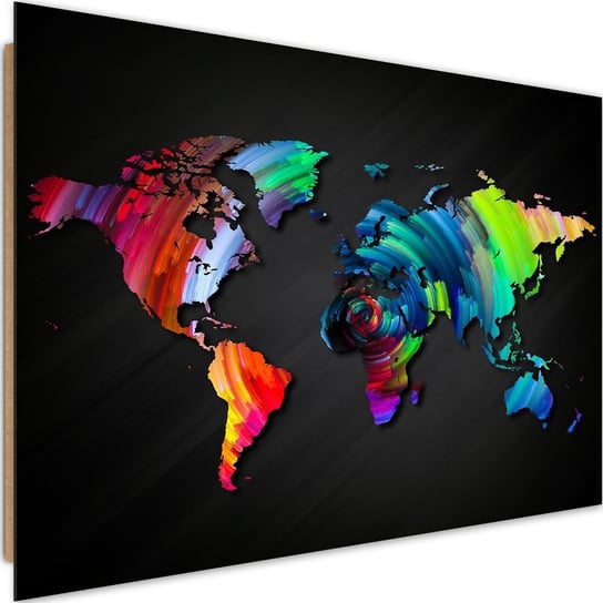Obraz dekoracyjny FEEBY, Mapa Świata Kolor 120x80 Feeby