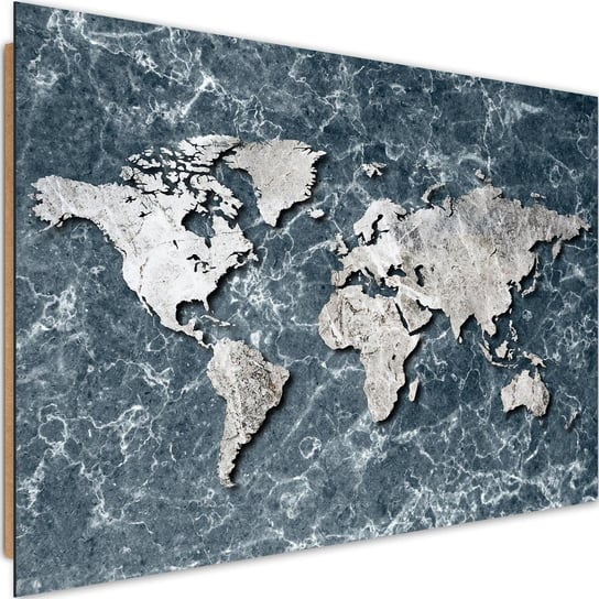 Obraz dekoracyjny FEEBY, Mapa Świata Marmur Szary 120x80 Feeby