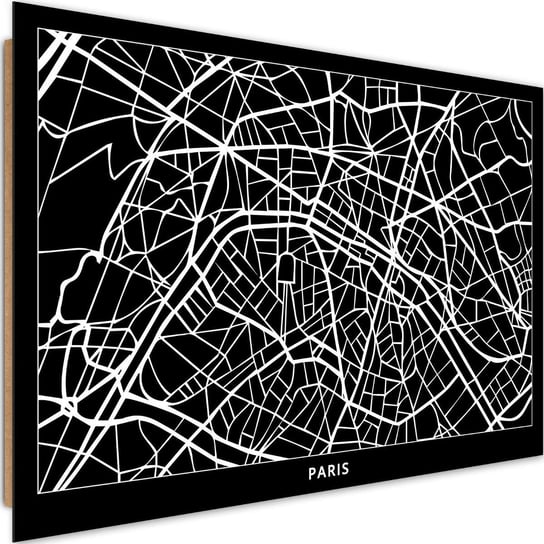 Obraz dekoracyjny FEEBY, Paryż Plan Miasta 60x40 Feeby
