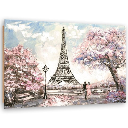Obraz dekoracyjny FEEBY, Paryż Wieża Eiffla różowy 60x40 Feeby