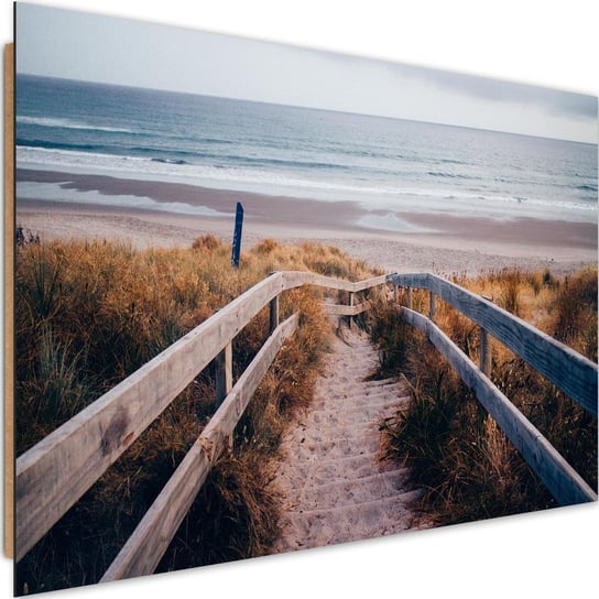 Obraz dekoracyjny FEEBY, Plaża Pomost Wydmy Morze 120x80 Feeby