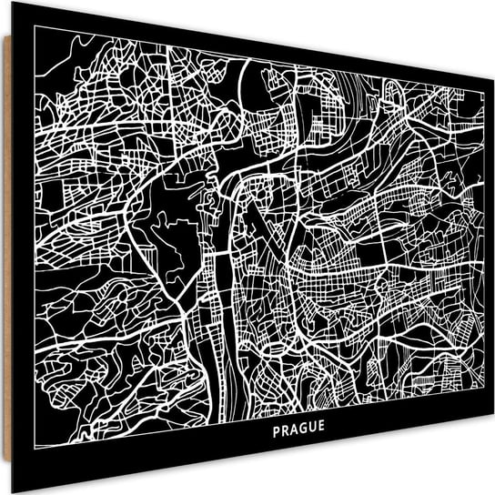 Obraz dekoracyjny FEEBY, Praga Plan Miasta 60x40 Feeby