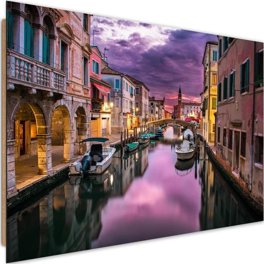 Obraz dekoracyjny FEEBY, Wenecja Kanał Fioletowy 60x40 Feeby