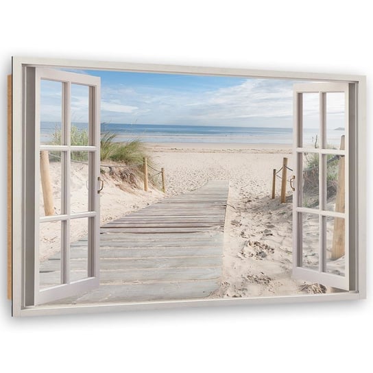 Obraz dekoracyjny FEEBY, Widok z okna na plażę 60x40 Feeby