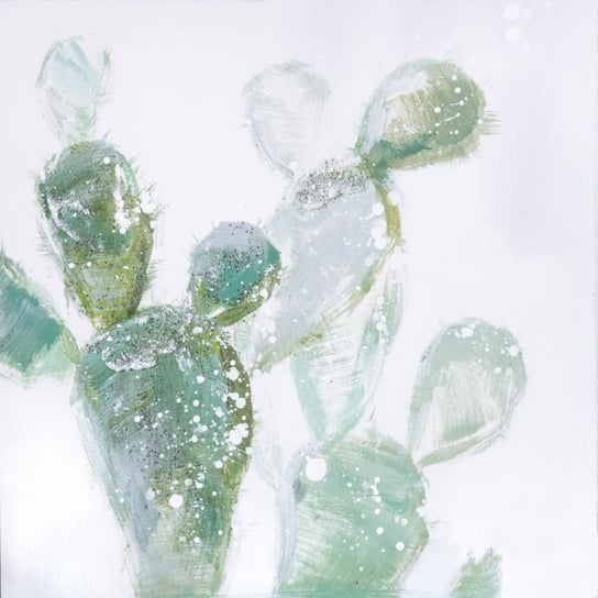Obraz dekoracyjny LECTUS Kaktus, zielono-biały, 30x30 cm Lectus