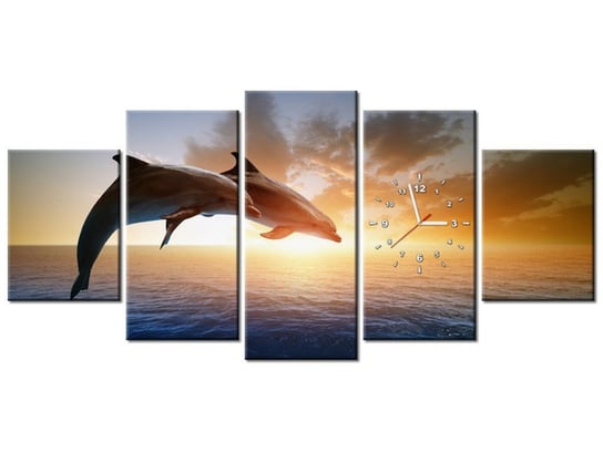 Obraz, Delfiny, 5 elementów, 150x70 cm Oobrazy