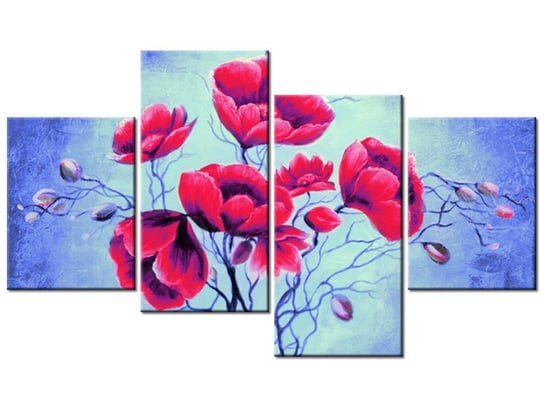 Obraz Delikatność czerwieni, 4 elementy, 120x70 cm Oobrazy
