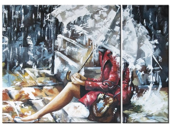 Obraz Deszczowa dziewczyna, 2 elementy, 70x50 cm Oobrazy