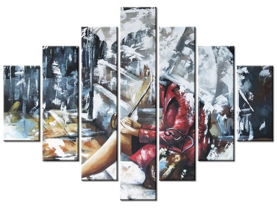 Obraz Deszczowa dziewczyna, 7 elementów, 210x150 cm Oobrazy