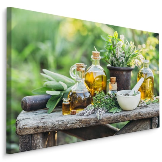 Obraz Do Jadalni PRZYPRAWY Rośliny Olejki Natura Jedzenie 90cm x 60cm Muralo