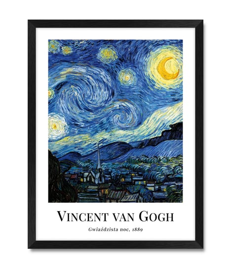 Obraz do kuchni sypialni salonu reprodukcja Gwiaździsta noc Vincent van Gogh  32x42 cm iWALL studio
