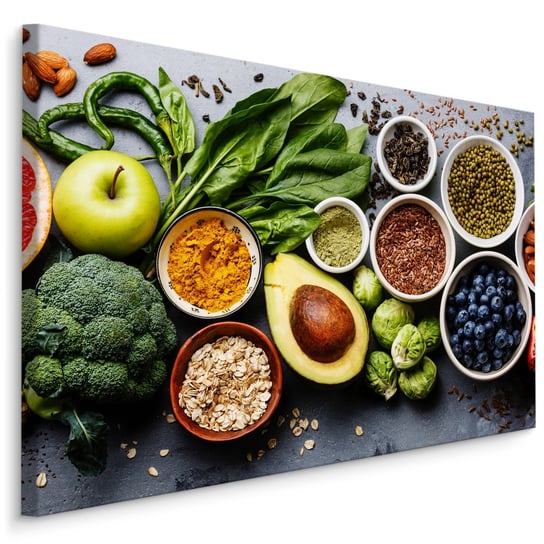 Obraz Do Kuchni Warzywa Przyprawy Owoce Jedzenie Dekoracja 120cm x 80cm Muralo