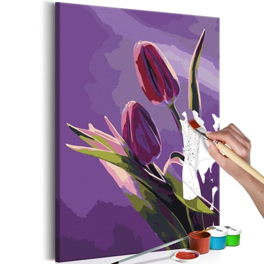 Obraz do malowania: Dwa tulipany na fioletowym tle 40x60 cm zakup.se