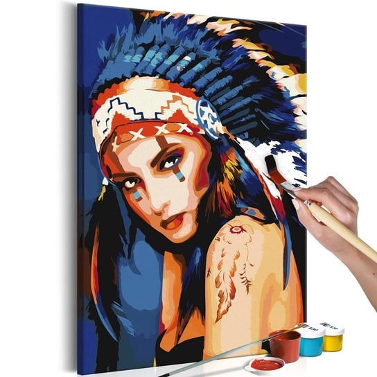 Obraz do malowania: Kobieta w pióropuszu 40x60 cm zakup.se
