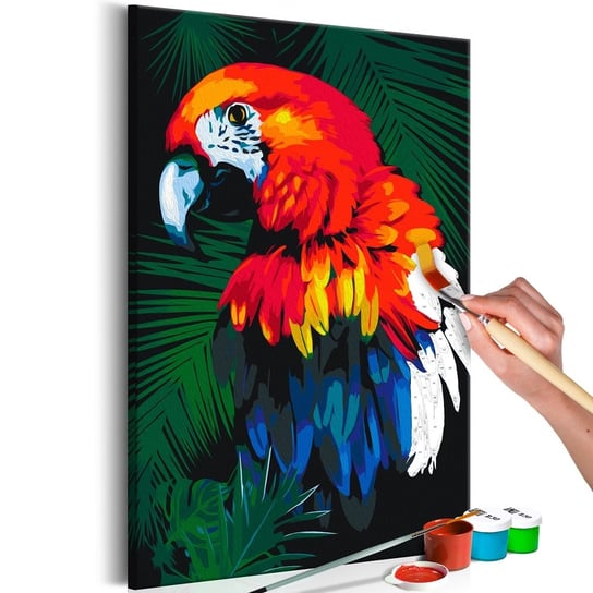 Obraz do malowania: Kolorowa malowana papuga 40x60 cm zakup.se