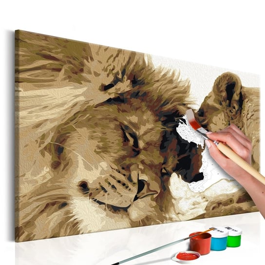 Obraz do malowania: Lew i lwica, zwierzęca miłość, 60x40 cm zakup.se