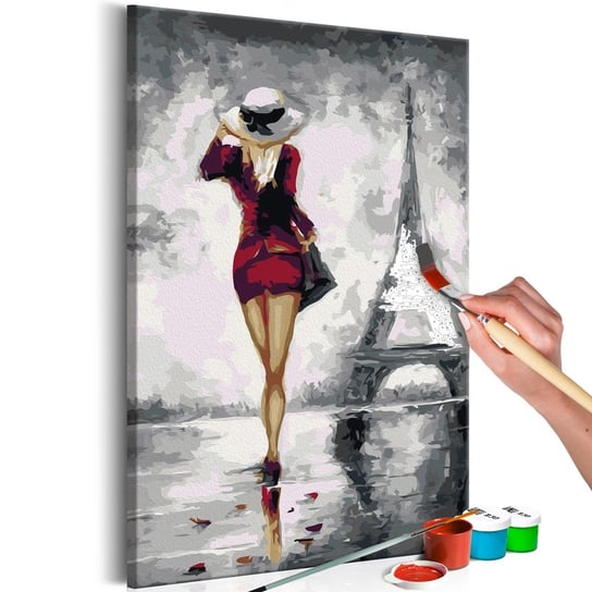 Obraz do malowania: Paryżanka w czerwieni 40x60 cm zakup.se