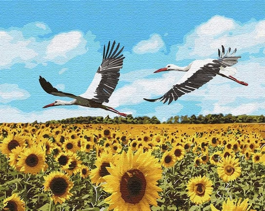 Obraz do malowania po numerach ptaki BOCIANY 40x50 Ideyka